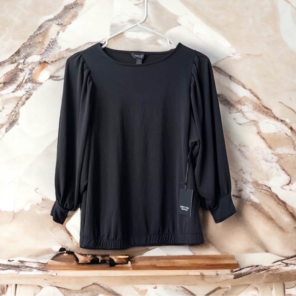 NWT simply Vera Elegant Black Women's Top